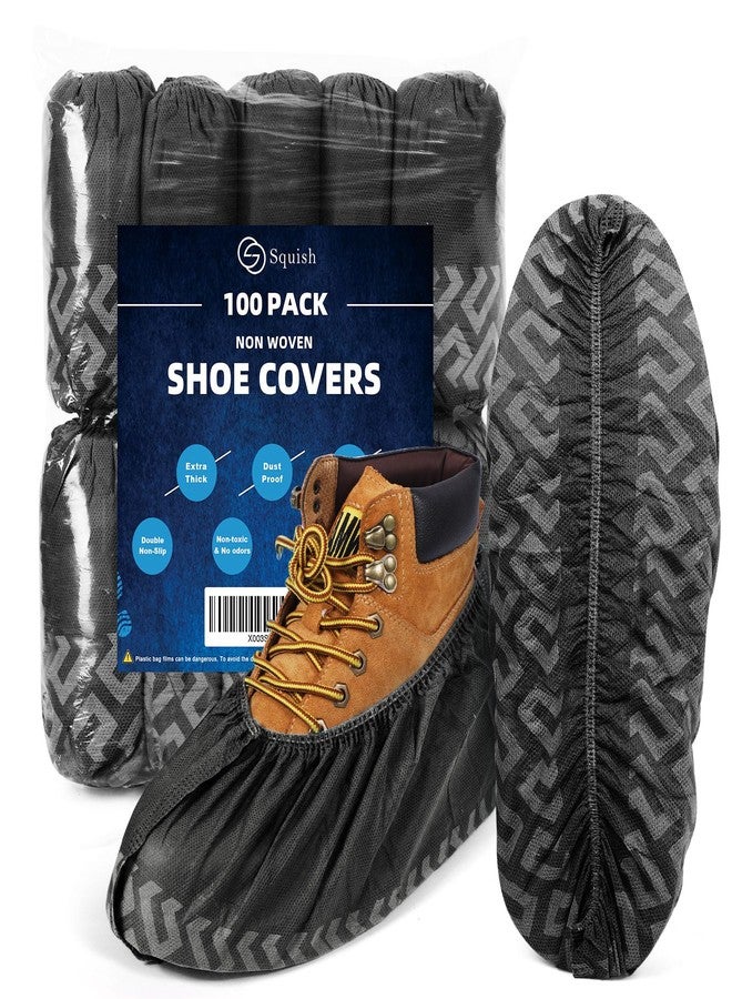 squish Shoe Covers Disposable Non Slip, 100 Pack(50 pairs) Thick Extra Disposable Boot Covers Slip Proof Shoe Cover for Indoors Outdoors Recyclable Durable Protector Covers Fits Virtually Most Shoes - Image 1