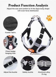URbazaar Small Dog Harness No Pull, Adjustable Dog Strap, Easy Control Padded Dog Vest Harness, Reflective No-Pull Pet Harness for Outdoor Walking，Training  - Image 3