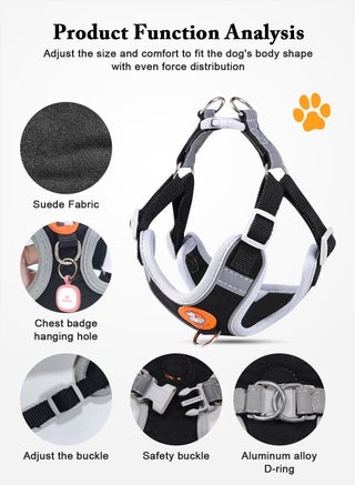 Small Dog Harness No Pull, Adjustable Dog Strap, Easy Control Padded Dog Vest Harness, Reflective No-Pull Pet Harness for Outdoor Walking，Training - view 3