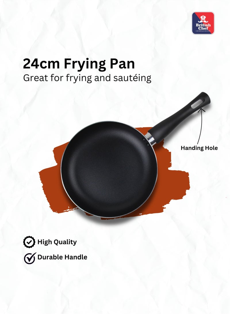 British Chef 9 Piece Nonstick Cookware Set,  Casserole + Lid, Saucepan + Lid, frypan, Nylon Turner, Nylon Ladle - Image 5