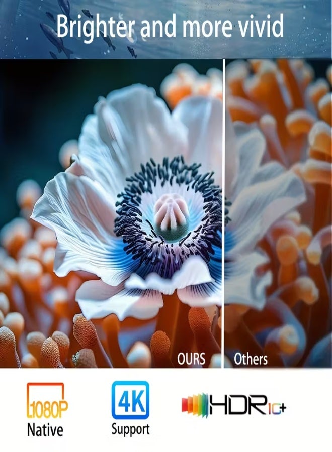 Portable Projector A10PRO, Native 1080P Full HD with 4K Ultra HD Support, WiFi 6, Android 12, Auto Keystone & Focus, Ceiling/Table Mount, 300-Inch Home Theater Projector, Multi-Device Connectivity, Decorative Gift - Image 4