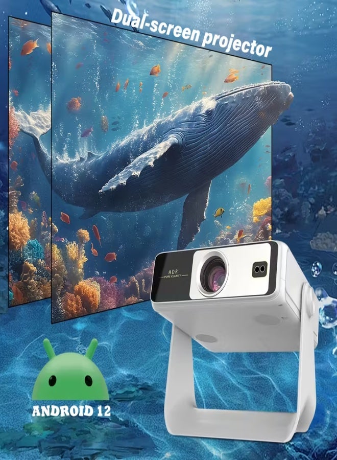 Portable Projector A10PRO, Native 1080P Full HD with 4K Ultra HD Support, WiFi 6, Android 12, Auto Keystone & Focus, Ceiling/Table Mount, 300-Inch Home Theater Projector, Multi-Device Connectivity, Decorative Gift - Image 3