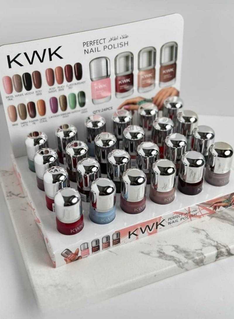 كيه دابليو كيه طقم طلاء أظافر يحوي 24 قطعة متعدد الألوان - Image 2