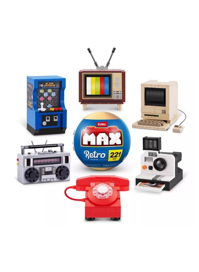 ZURU MAX Build More Retro Capsule by ZURU, Collectible Retro Building Toy Set - Image 1