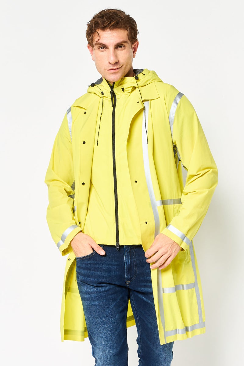 LACOSTE Men Solid Windbreaker Jacket, Lime Green - Image 1