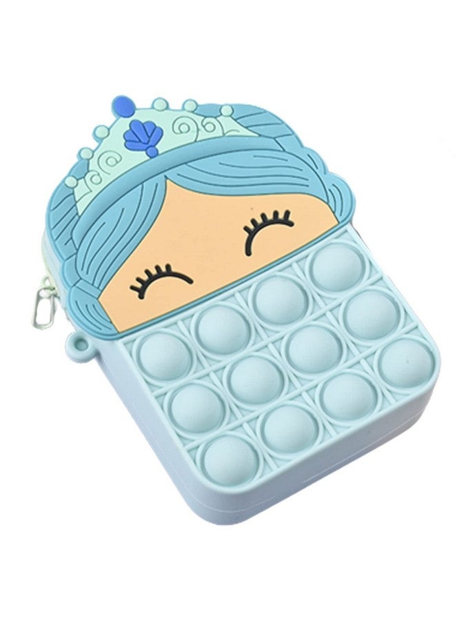 Syga SYGA Children Pop It Fidget Princess Silicone Bag Kids Push Popper Educational Decompression Bubble Shoulder Bag (Baby Blue)  - Image 1