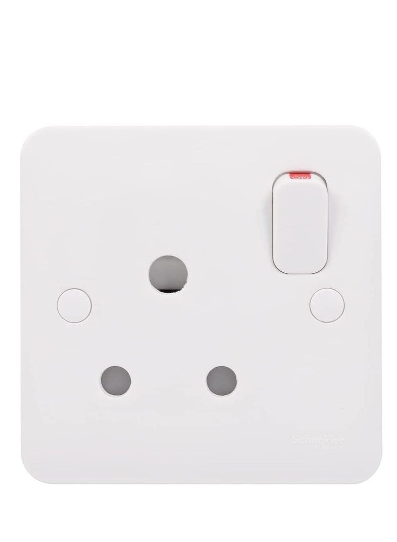 Schneider Electric GGBL3090 Lisse Moulded Socketoutlet, 15A, 1 Gang, Matt White - Image 1
