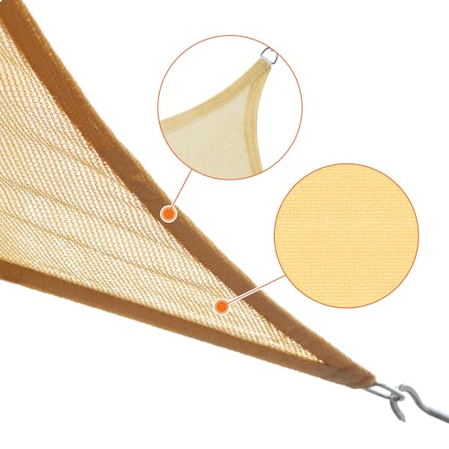 Artpuch Sun Shade Sail, 12'x12'x12' Sand Triangle, Curved Edged Commercial Grade 185GSM Permeable Outdoor Shade Cloth for Deck, Backyard, Patio (Custom Sizes Made) - Image 5