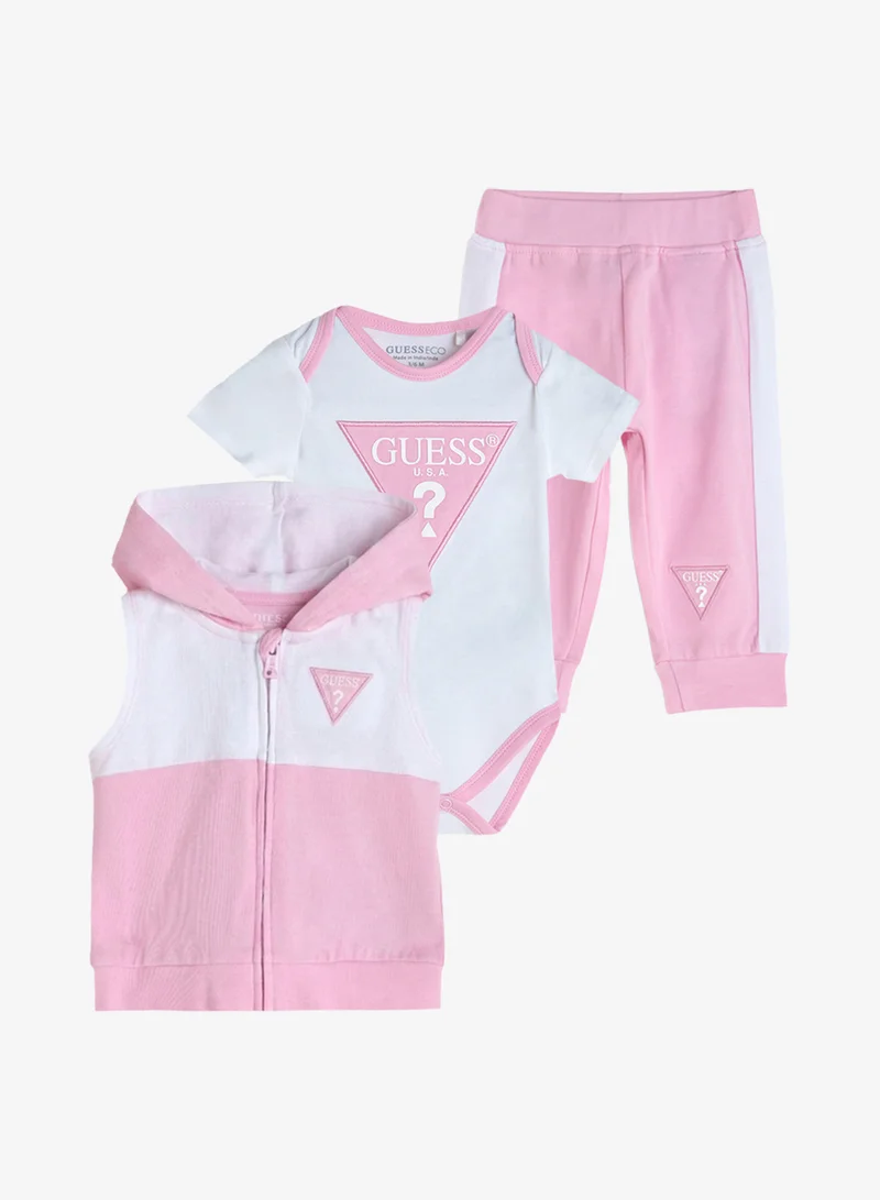 GUESS Infant Hoodie And Bodysuit And Pants
