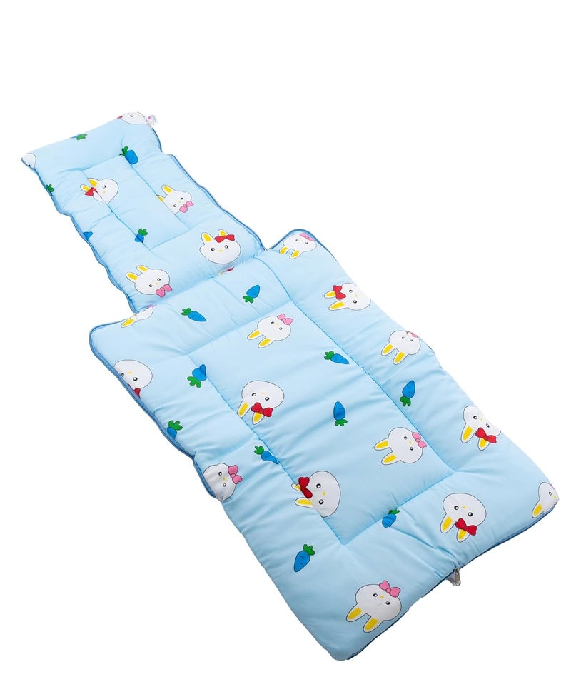 Baby Basket Baby Basket 09 Months New Born Baby Unisex Cotton Carry BagSleeping Bag 3 in 1 Baby Bed Carry Nest for Infant Bunny Print Blue  - Image 5