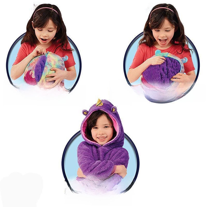 2019 New lazy pajamas winter new childrens home wear childrens storage warm clothes pet shape Purple - Image 5