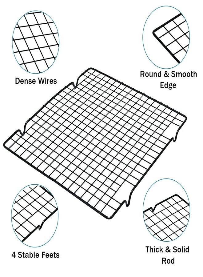 VNIMTI Baking Cooling Rack 2 Sets, Cookie Cooling Racks for Cooking, Baking, Roasting, Grilling, Drying, Oven Safe Wire Rack, 11" * 10" Small Squares Grids - Image 3