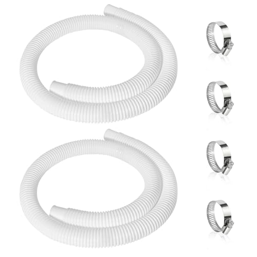 Picatu 2 Pcs 1.25" Pool Hose, 59" Long Accessory Pool Pump Replacement Hoses, Compatible with All Above Ground Pool Filter Pumps that Use 1 1/4 Diameter Hoses - Image 1