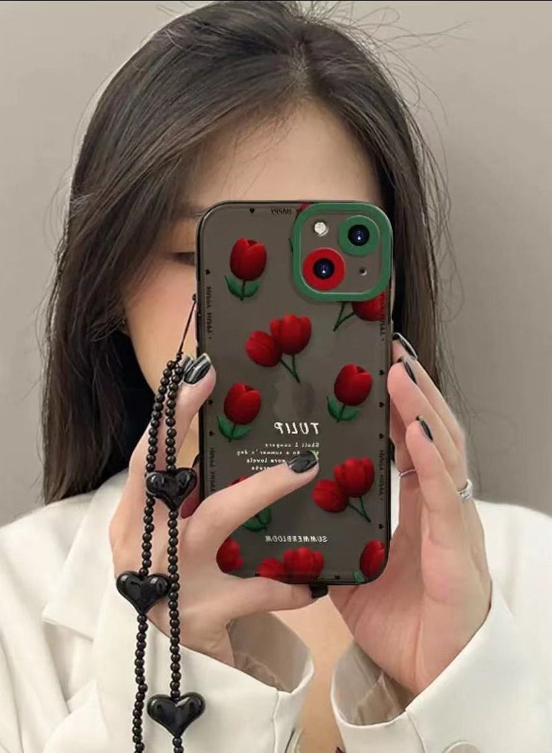 Loquat Back Cover TPU Protective Mobile Phone Case for iPhone with Lanyard