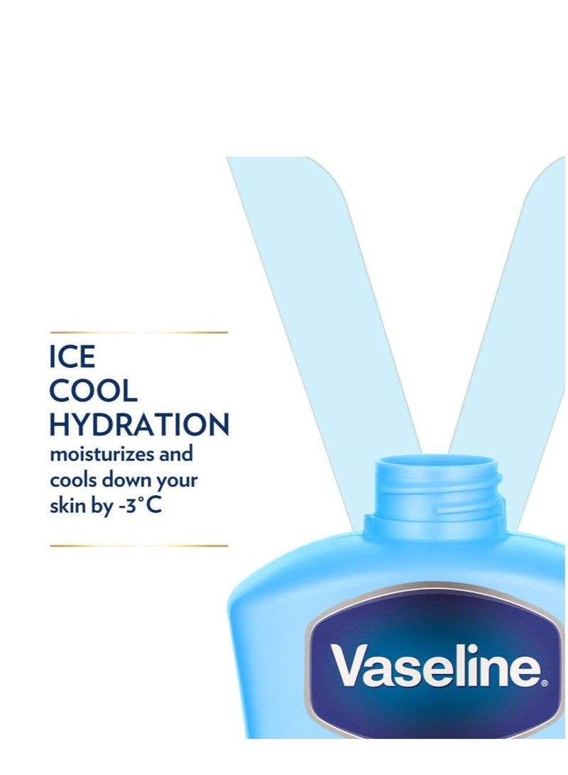 فازلين لوشن فازلين للعناية المركزة بالجسم، مع حمض الهيالورونيك وفيتامين E وC، ترطيب بارد، يرطب ويبرد بشرتك حتى -3 درجة مئوية، 200 مل - Image 2