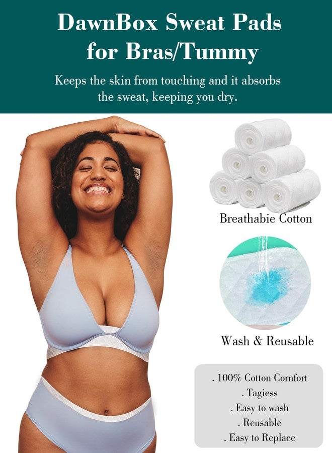DawnBox 10Pcs Bra Sweat Liners/Tummy Liners for Sweat Rash, Bra Liners to Absorb Sweat Under Breasts, Under Bra Sweat Liners, Reusable Bra Liners for Sweat Rash for Women & Men (19.7x3 in) - Image 2