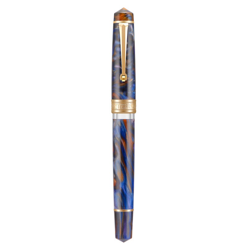 Asvine P20 Piston Fountain Pen Purple Resin, Iridium Extra Fine Nib Gold Trim Business Signature, Smooth Writer Collection with Case Set - Image 4