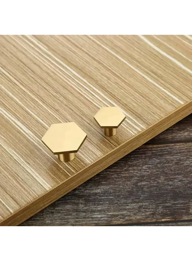 6Pcs Solid Brass Hexagonal Drawer Handles For Kitchen Cabinets Furniture Wardrobes - Image 2