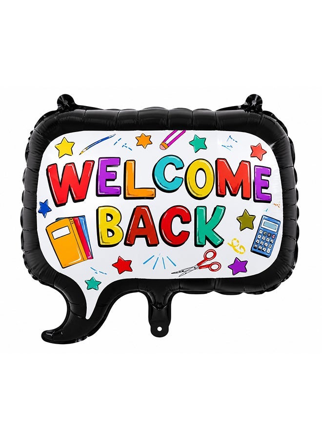 Toy Land Welcome Back Foil Balloon 48 x 53 cm | Speech Bubble Shape | Air & Helium Fill | School Welcome Party Decoration | 1 Piece - Image 2