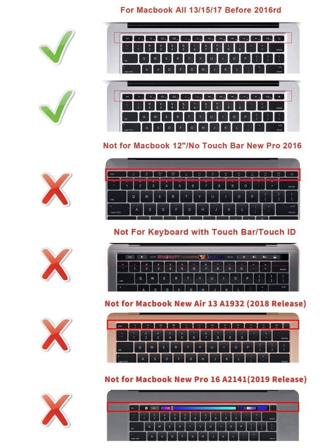 HRH Spanish Silicone Keyboard Cover Skin for MacBook Air 13,Macbook Pro 13/15/17 (with or w/out Retina Display, 2015 or Older Version)&Older iMac EU Layout Keyboard Protector-Black - Image 2