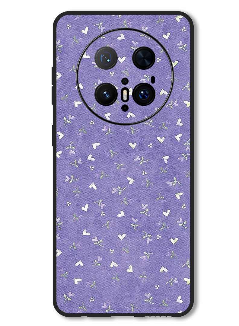 Theodor Case Compatible with Huawei Mate 70 Pro/ 70 Pro + Protection Shockproof Bumper Cover Hearts Purple Background - Image 1