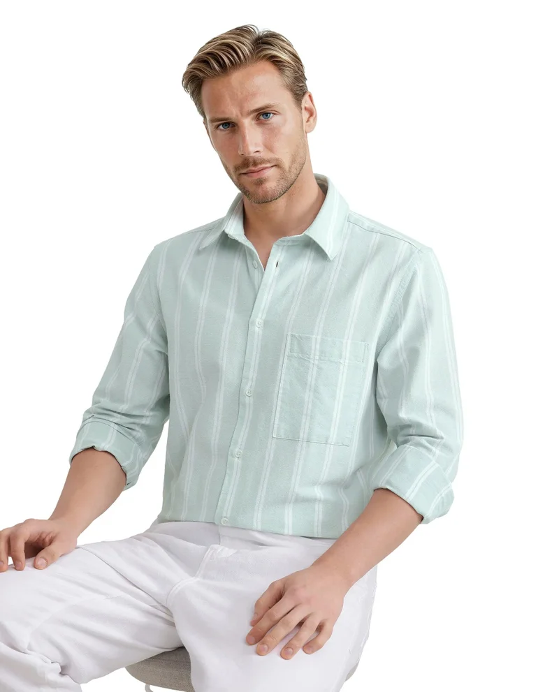 Rare Rabbit Men's Stripe Regular Fit Shirt