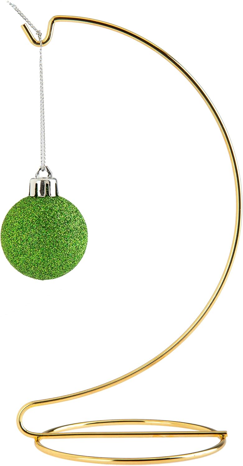 Creative Hobbies 8 Inch Tall Ornament Display Stand Hanger Holder, Bright Gold Plated | Pack of 3 - Image 4