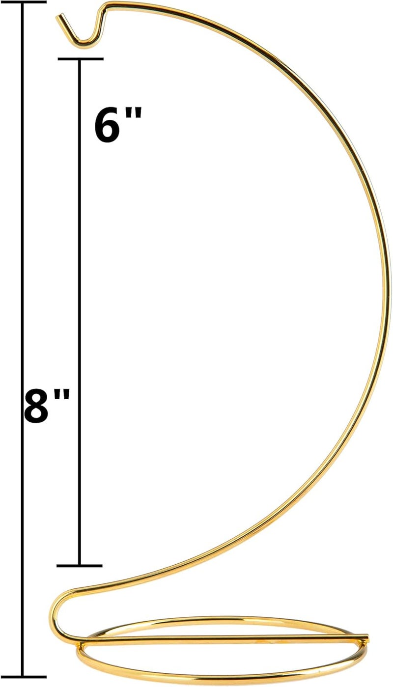 Creative Hobbies 8 Inch Tall Ornament Display Stand Hanger Holder, Bright Gold Plated | Pack of 3 - Image 2