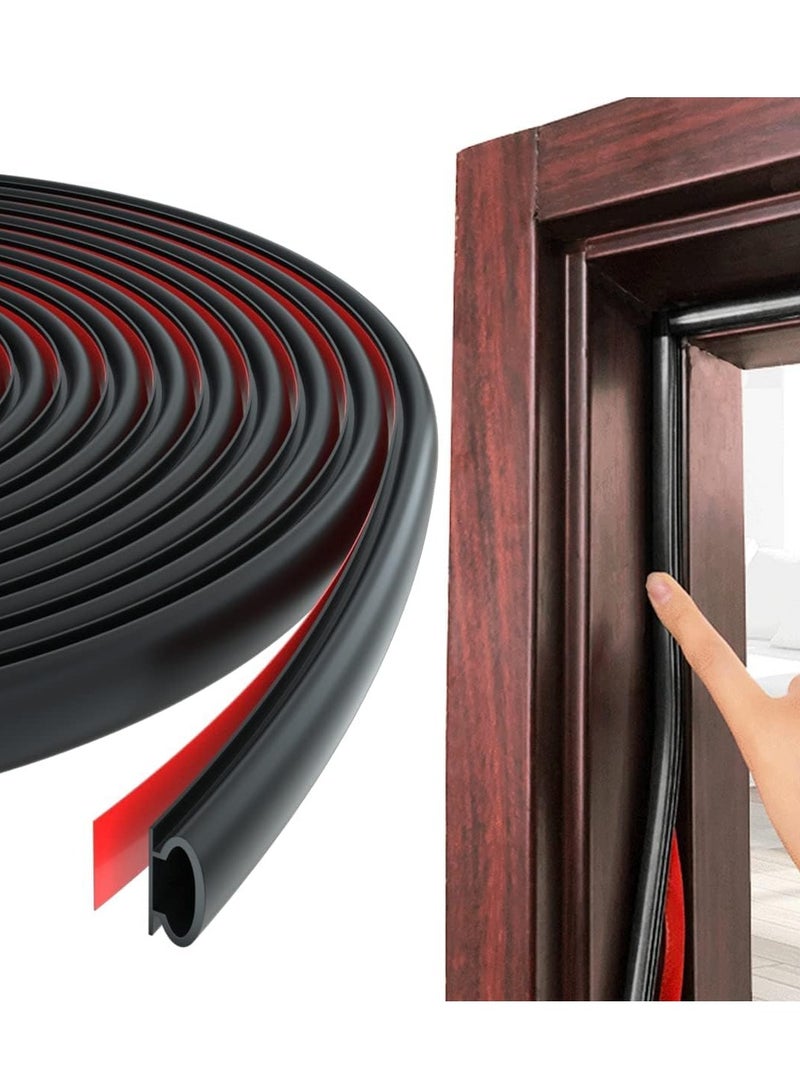 ihomeshop Anti-theft door seal strip Door and window sound insulation seal strip D-type self-adhesive seal strip Door frame gap sealing seal strip Suitable for a variety of door and window models - Image 1