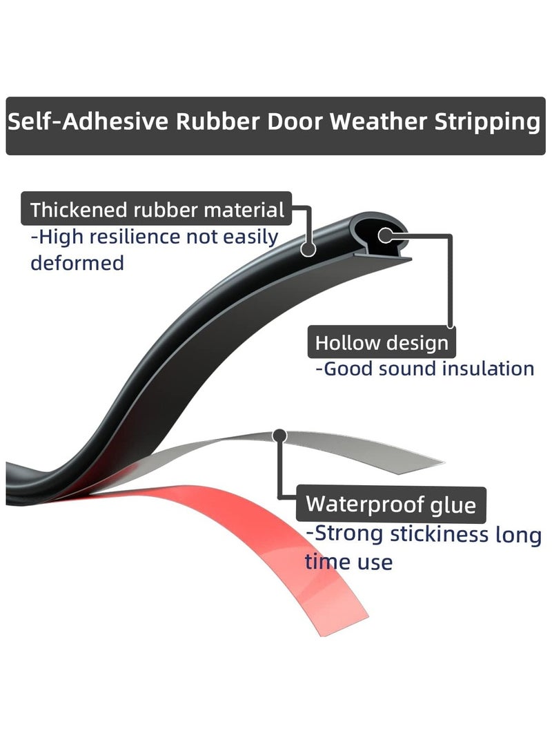 ihomeshop Anti-theft door seal strip Door and window sound insulation seal strip D-type self-adhesive seal strip Door frame gap sealing seal strip Suitable for a variety of door and window models - Image 5
