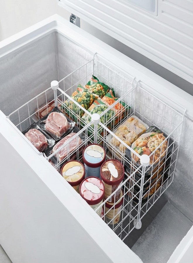 BESTYASH Chest Freezer Organizer, Mesh Partition Basket 15.9”L × 15.9”W × 12.6”H, 4 Compartments Breathable Grid Deep Freezer Dividers, Metal Rack for Kitchen Refrigerator Food Drink Storage - Image 3