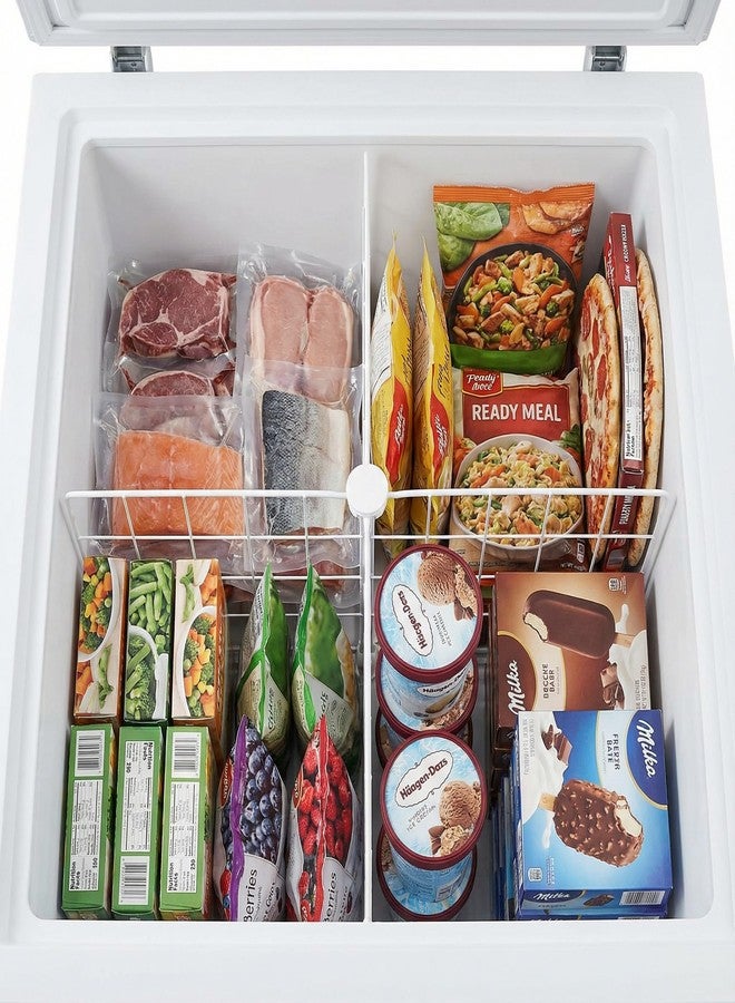 BESTYASH Chest Freezer Organizer, Mesh Partition Basket 15.9”L × 15.9”W × 12.6”H, 4 Compartments Breathable Grid Deep Freezer Dividers, Metal Rack for Kitchen Refrigerator Food Drink Storage - Image 2