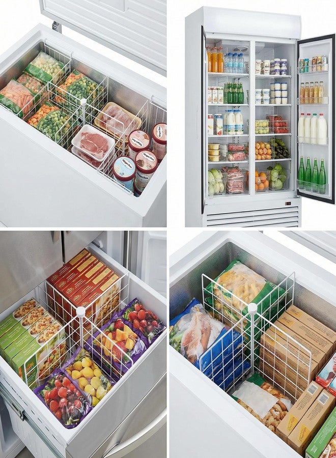 BESTYASH Chest Freezer Organizer, Mesh Partition Basket 15.9”L × 15.9”W × 12.6”H, 4 Compartments Breathable Grid Deep Freezer Dividers, Metal Rack for Kitchen Refrigerator Food Drink Storage - Image 4