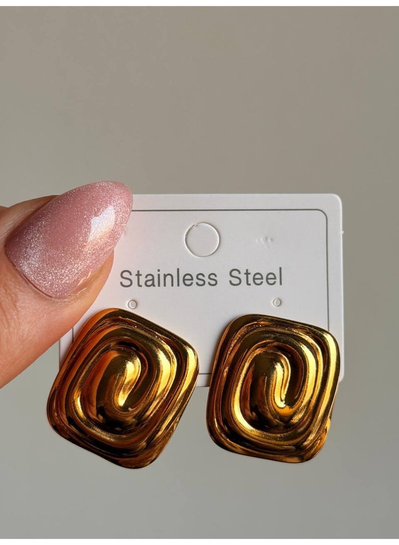 Elegant stainless steel earring