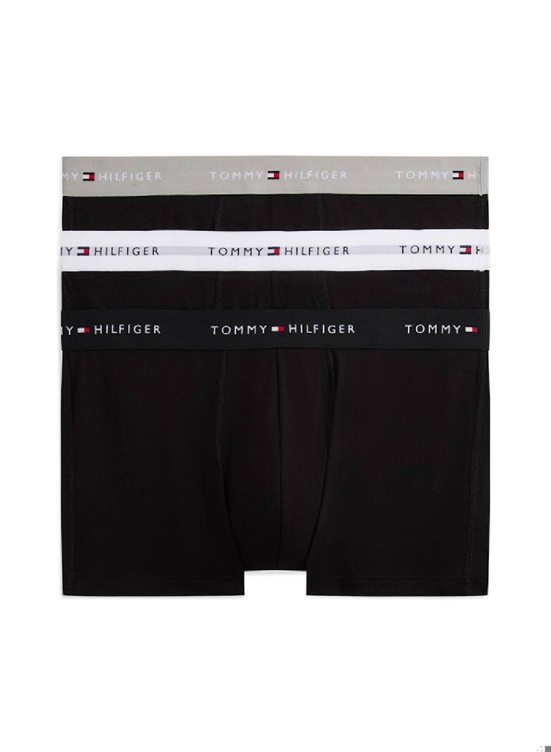 TOMMY HILFIGER 3-Pack Signature Repeat Logo Waistband Trunks - Image 1
