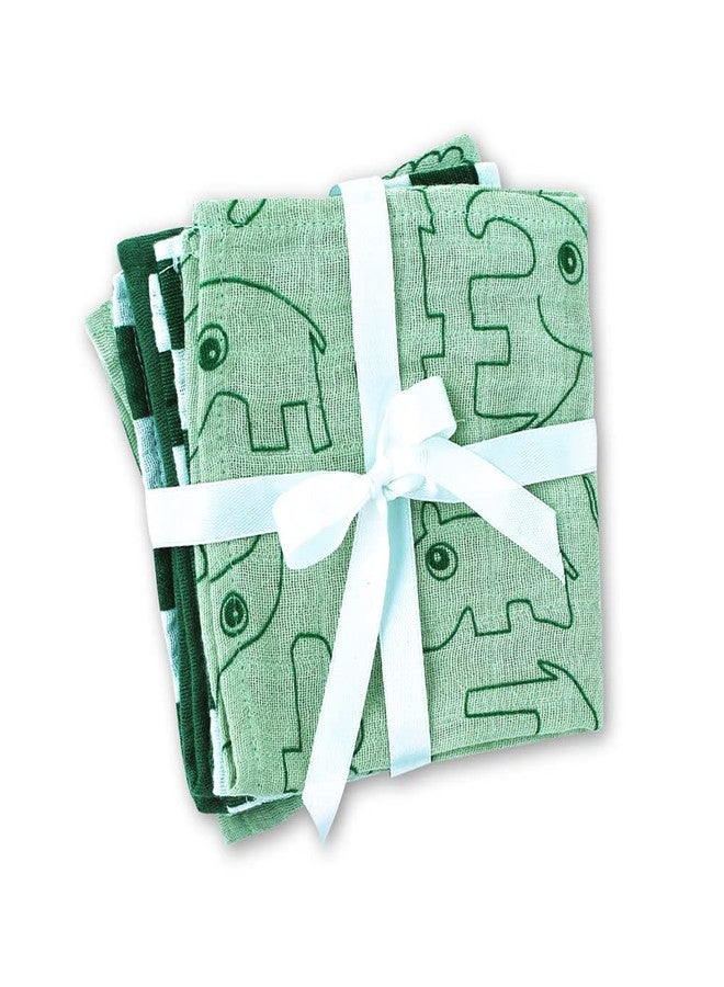 THEONI Baby Muslin Washcloths - Organic Muslin Cotton Baby Wipes - Soft Newborn Baby Face Towel for Sensitive Skin-Forest Friends Wipes-Pack of 5. - Image 4