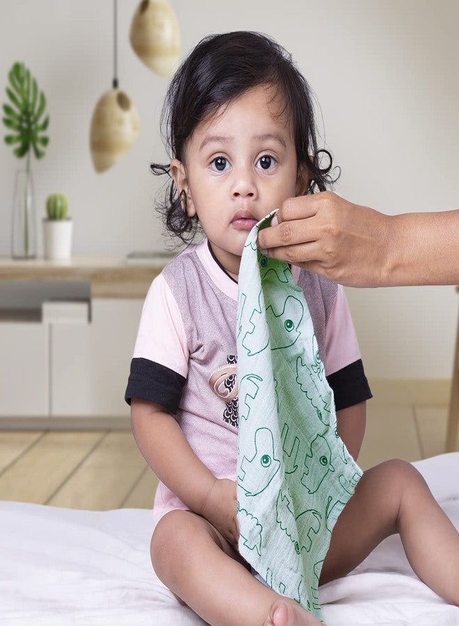 THEONI Baby Muslin Washcloths - Organic Muslin Cotton Baby Wipes - Soft Newborn Baby Face Towel for Sensitive Skin-Forest Friends Wipes-Pack of 5. - Image 3