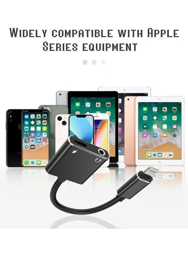 فليفيو محول Lightning إلى 3.5 ملم (2 في 1) سلك شحن، محول AUX لأجهزة iPhone، كابل سماعة رأس، كابل معتمد من Apple MFI، محول طاقة وشحن لسماعات الأذن الصوتية لأجهزة iPhone 11 و12 و13 و14 Pro و7 و8 Plus. - Image 4