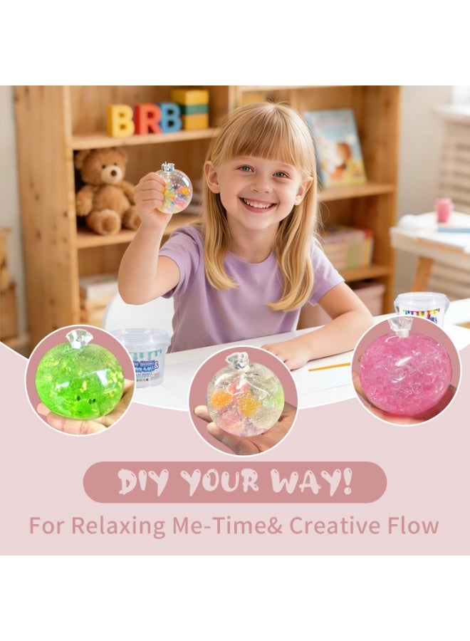 SRIJENO DIY Stress Ball Making Kit - 6 TPR Skins - Immersive Asmr Ball Squishy kit- Craft Kits Stress Balls - Handmade Make Your Own Fidget Stress Balls Kit for kids and Adults - Crunchy Relaxing - Image 5