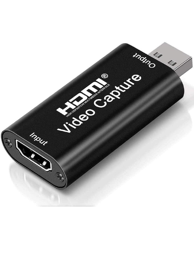 دوسالا بطاقة التقاط الفيديو HDMI أحادية القناة USB 2.0 بدقة 1080 بكسل لجهاز تسجيل البث المباشر - لون أسود - Image 1