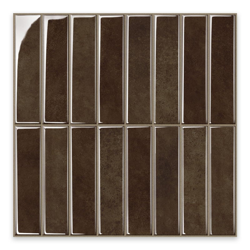 Alwayspon 10 Sheets 12inch/30.5cm 3D Vinyl Backsplash Tiles, Self-Adhesive Peel and Stick Wall Tile Stickers Stick on Subway Tiles for Kitchen Bathroom Wall, Dark Brown - Image 3