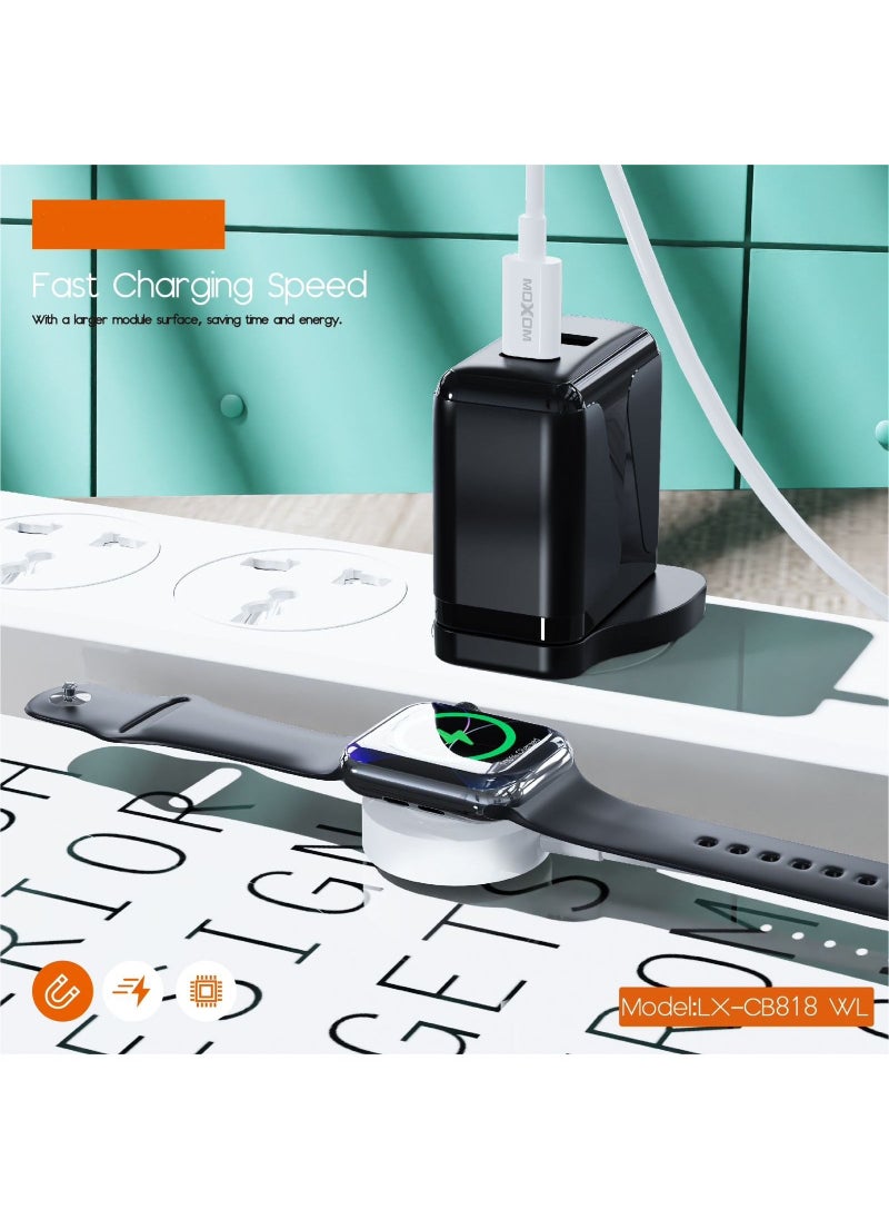 MOXOM Type-C Magnetic Wireless Charger Adapter For Apple iWatch Series 7/SE/6/5/4/3/2/1 LX-CB818 WL  - Image 4
