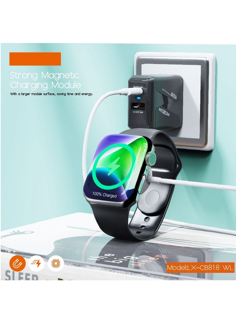 MOXOM Type-C Magnetic Wireless Charger Adapter For Apple iWatch Series 7/SE/6/5/4/3/2/1 LX-CB818 WL  - Image 5