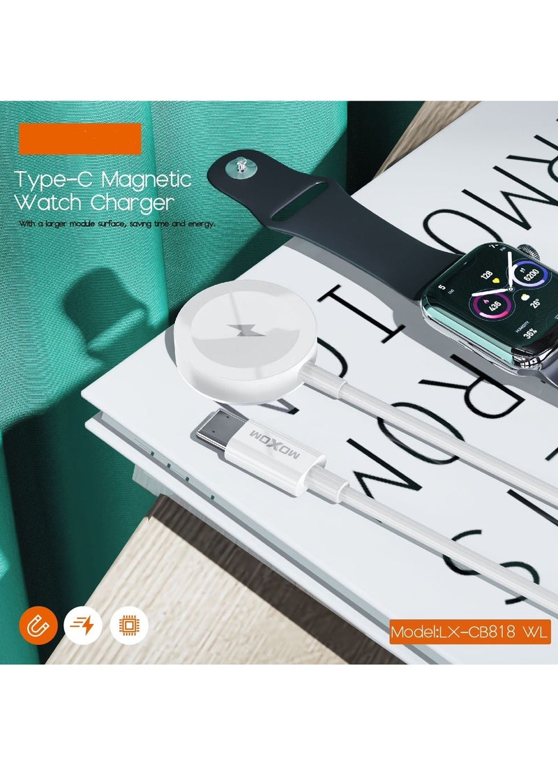 MOXOM Type-C Magnetic Wireless Charger Adapter For Apple iWatch Series 7/SE/6/5/4/3/2/1 LX-CB818 WL  - Image 3