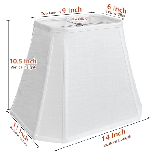 TOOTOO STAR Rectangle Lamp Shade White Linen 6 x 9 x 11 x 14 x 105 Bell Cut Corner Lamp Shade for Table Lamp Floor Lamp - Image 3