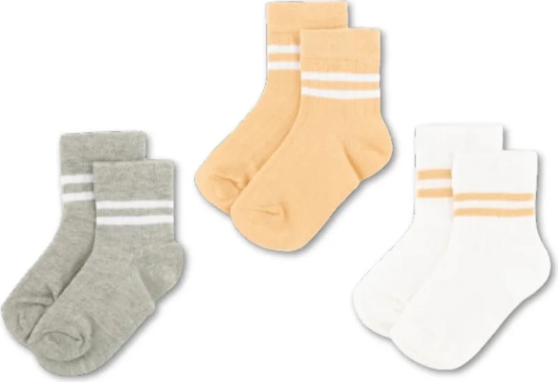Novibaby 3-Pack Cotton Kids College Socks Baby Unisex Girls Women Boys School Socks, White Black Pink