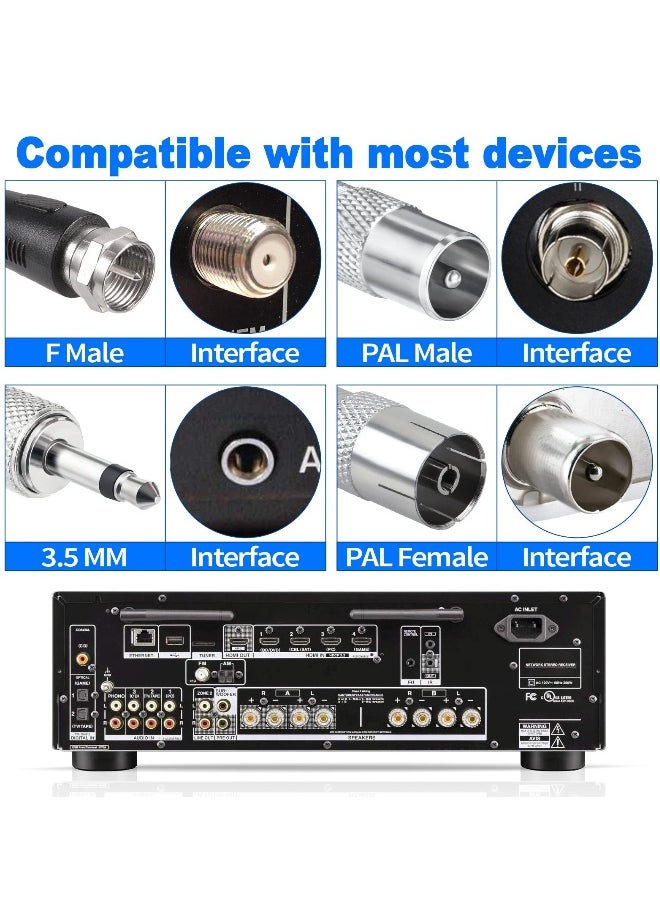 Generic - DAB FM Radio Antenna 75 Ohm Telescopic Antenna with Magnetic Base and 3m Extension Cable for Portable Stereo System and Receiver - Image 1