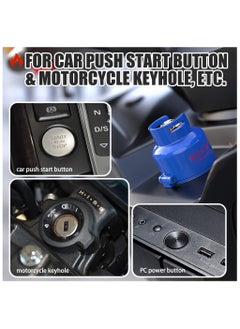 SYOSI Push Start Button Cover, Gas Cylinder Motorcycle Ignition Cover, Funny Car Engine Start Button Cover, Cool Car Motorcycle Accessories, Interior Decor Sticker Decals Switch Cover, Blue  - Image 5
