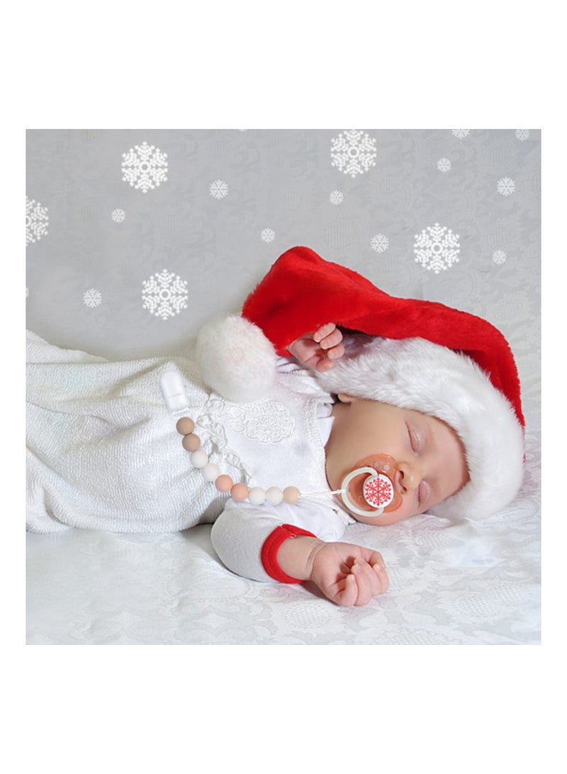 KASTWAVE طقم مشابك مصاصة سيليكون مكون من 2 قطعة مع خرزات مضغ للرضع - Image 2