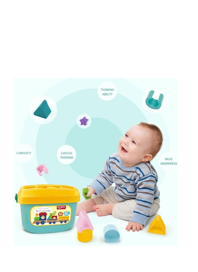 Mumz Planet Montessori Matching Toys Box Educational 16 Pieces Letters and Shapes Value Age 6 Months Gift for Kids. Plastic  - Image 3